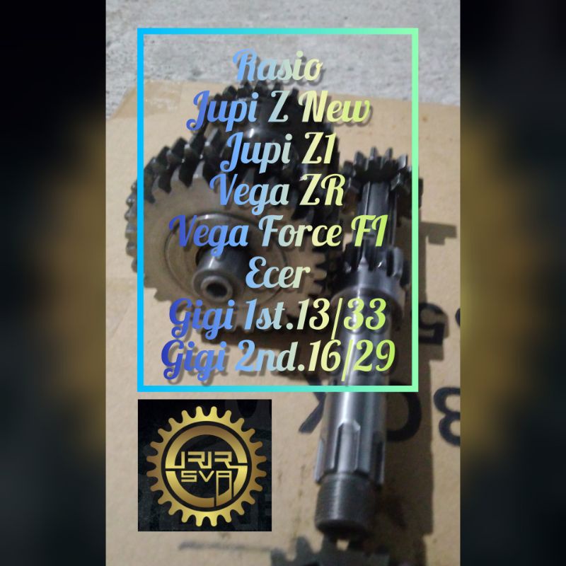 Gigi Rasio Racing Jupiter Z New Jupiter Z1 Vega ZR Vega Force Fi GTX Road Race Ecer Gigi 1 & 2 = 1st