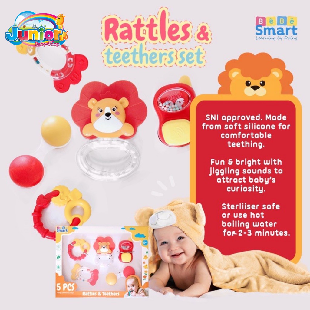 Bebe Smart 5pcs Rattles &amp; Teethers