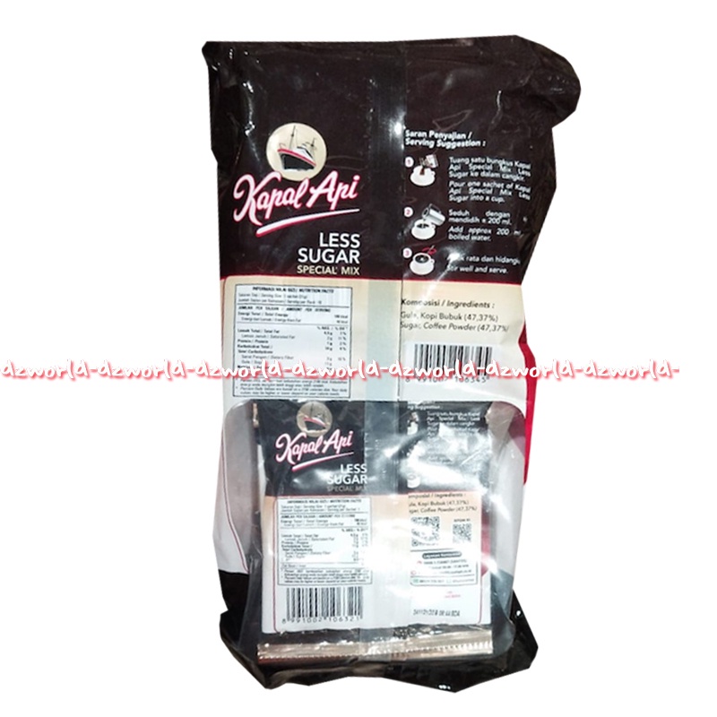 Kapal Api Less Sugar Isi 10sachet Kopi Bubuk Special Mix Kapalapi Tanpa Gula Lesssugar Kapalapi