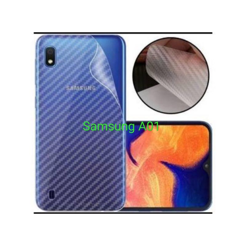 Samsung A01 A01 Core A02 A02S A03 A03 Core A03S Skin Karbon Garskin Anti Gores Belakang Stiker Handphone Back Skin