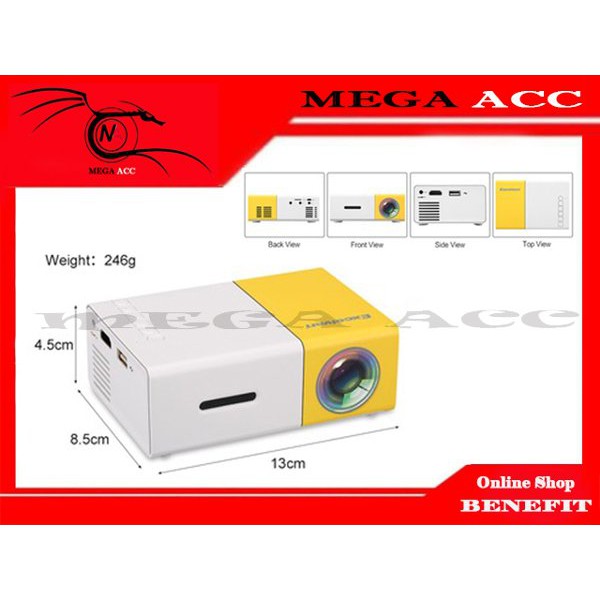 Home Cinema Led Mini Projector Vga Av Usb Sd Hdmi Pc Tv Projector 1080p YG-300