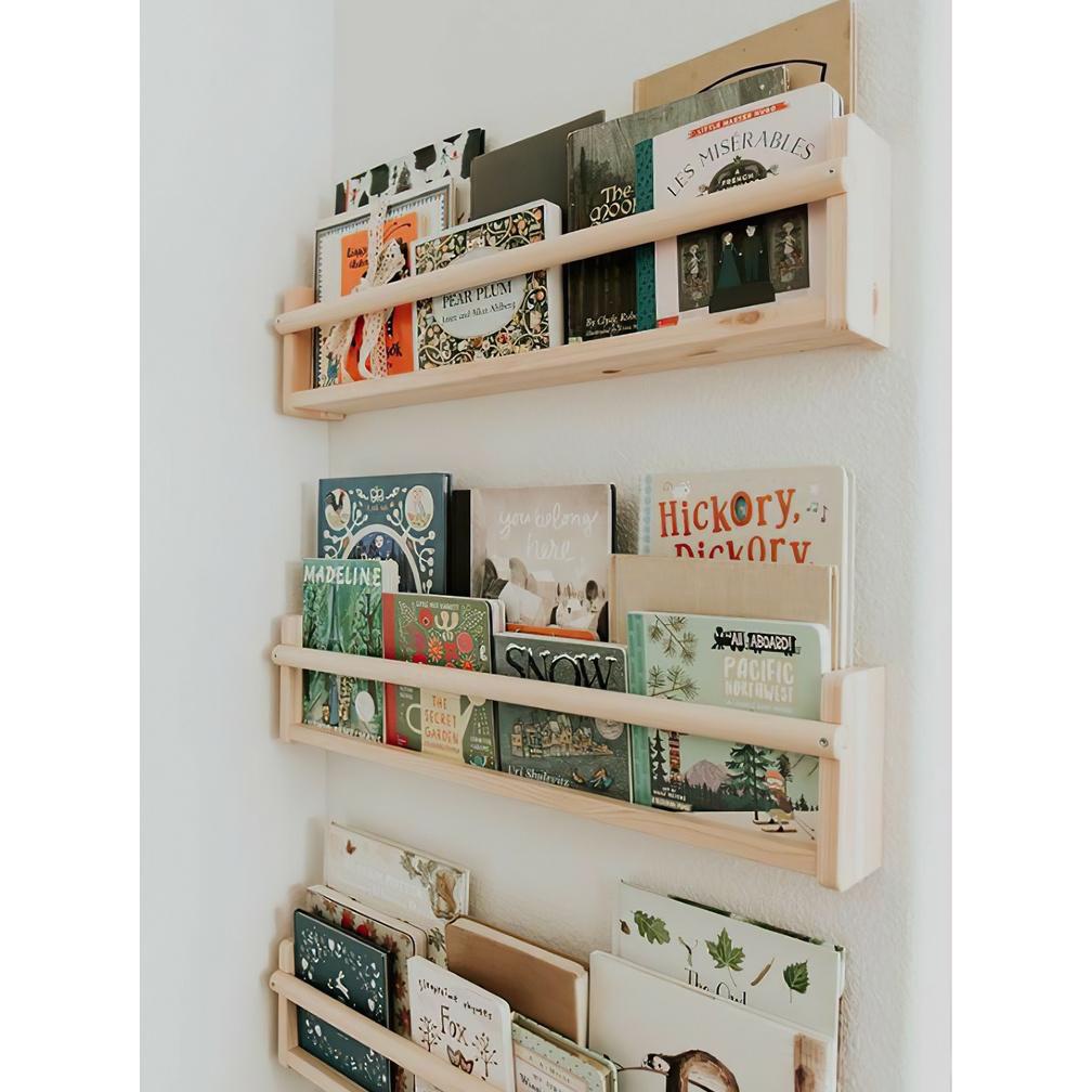 RAK BUKU DINDING ANAK MONTESSORI DINDING MINIMALIS KAYU TERLARISS...,,,,,