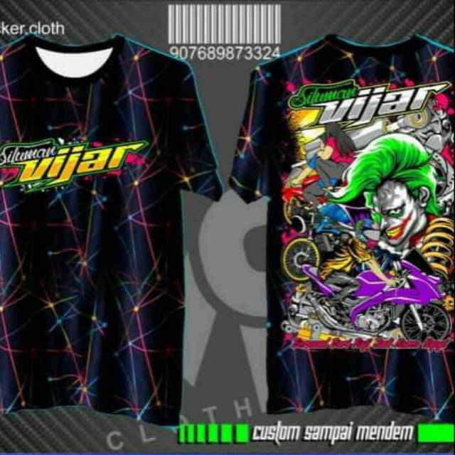 Kaos Vixion Costum Siluman Vijar List Merah Original Distro