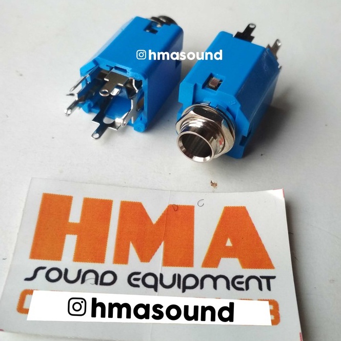 Socket Soket Mic Body Akai Biru BMA Stereo Original