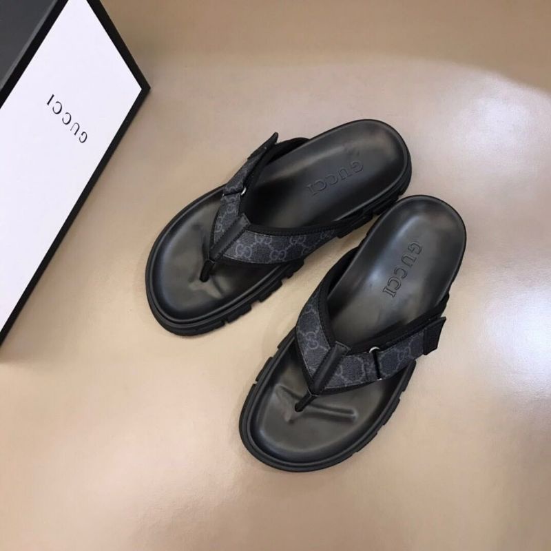 sandal jepit gucci gg gc sendal pria slide slippers cowok flat mirror quality hitam