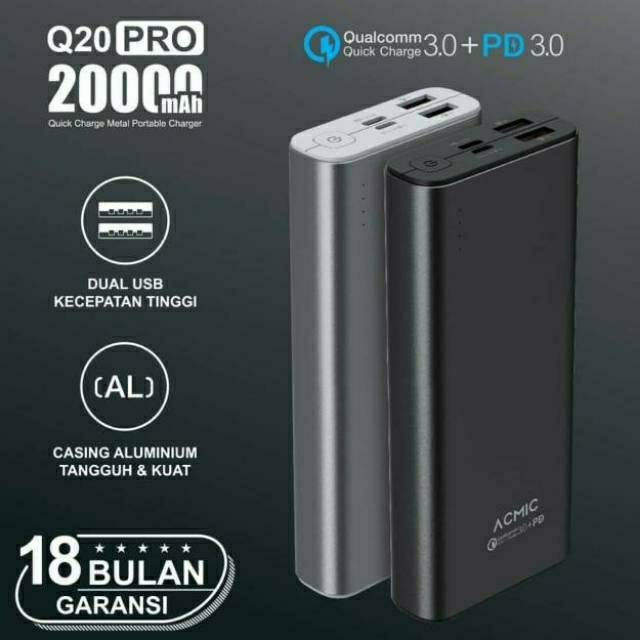 Powerbank 20.000mah QC 3.0 + PD
