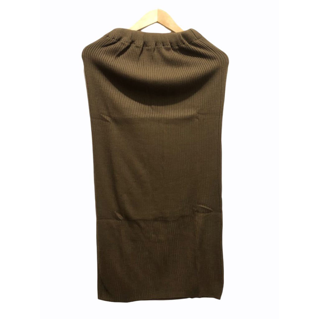 Rok Span Rajut  Rok Rajut Panjang Rok Span Knitted Panjang Rok Panjang Polos Rok Hitam Polos Rok Kerja Wanita-Army
