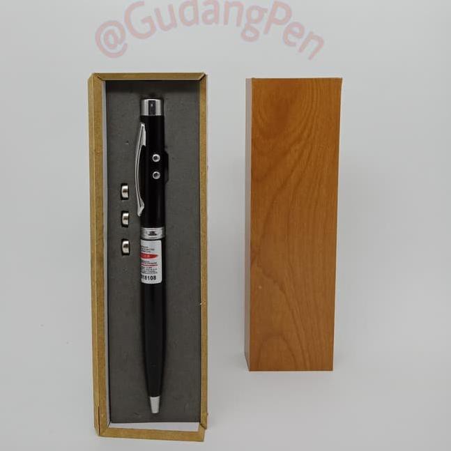 

Terbaik.,!!-043 3 in 1 Pulpen Laser Pointer / Pena LED / Bolpen Presentasi Box Kayu - Putih