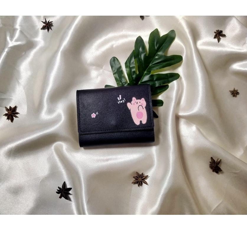 Paling Disukai.. W14 Dompet Mini Wanita Motif Binatang Lucu Kantong Koin Cewek Kartu Uang Foto Canti