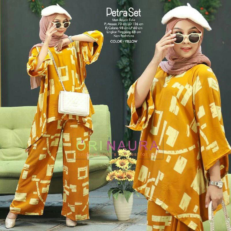 Baju Wanita One set Petra Batwing Baju Tidur Waka Waka Jumbo Setelan Celana Kulot Big Size Fashion Batik Wanita Terbaru