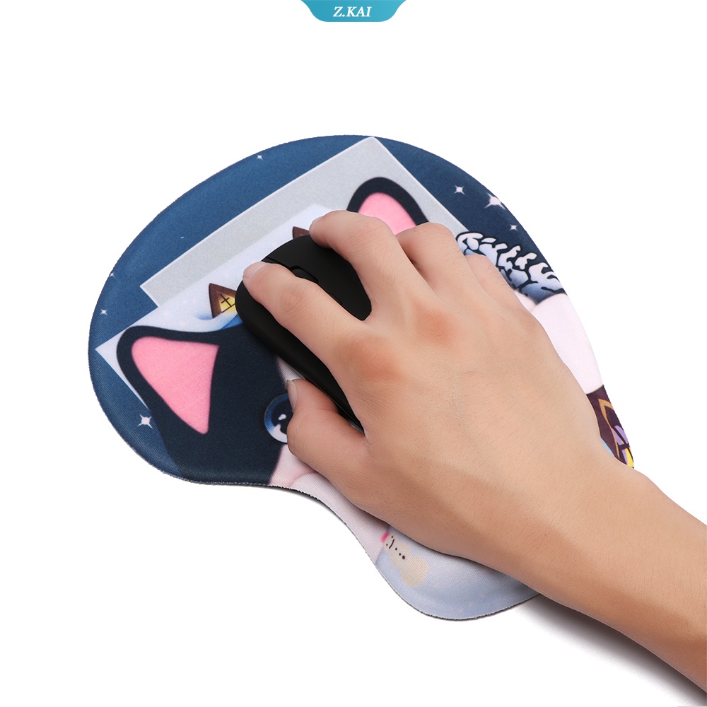 Mouse Pad Dengan Bantalan Pergelangan Tangan Anti Slip Desain Kartun Untuk Gaming