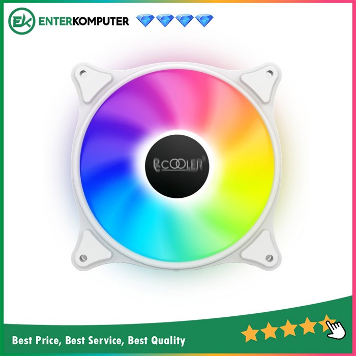 PCCooler FX-120-3 White 120MM Fixed LED Color Fan / Fan 12CM