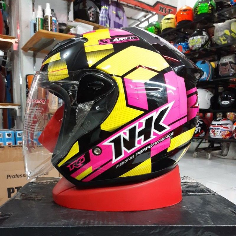 HELM NHK R6 MOTIF AIRFIT HELM HALL FACE  PINK YELLOW