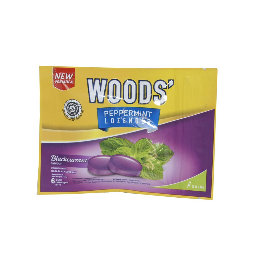 

WOODS' PEPPERMINT LOZENGES BLACKCURRANT FLAVOR 15G