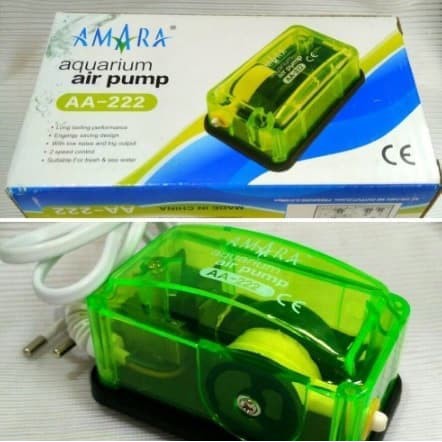 Aerator Aquarium 1 Lubang Amara AA 222 Pompa Udara Gelembung Oksigen Hidroponik Airator Pump Aksesoris Ikan Murah