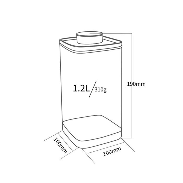 Ankomn - Airtight Canister Everlock 1.2L - Clear-1