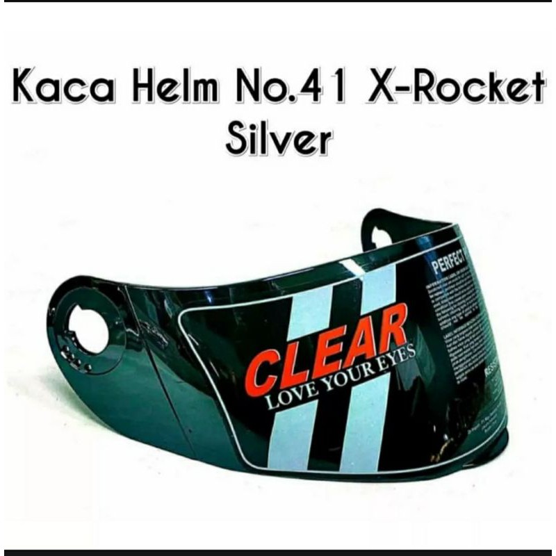 (COD) Visor helm kaca helm KYT X rocket Xroket iridium silver / Pelangi