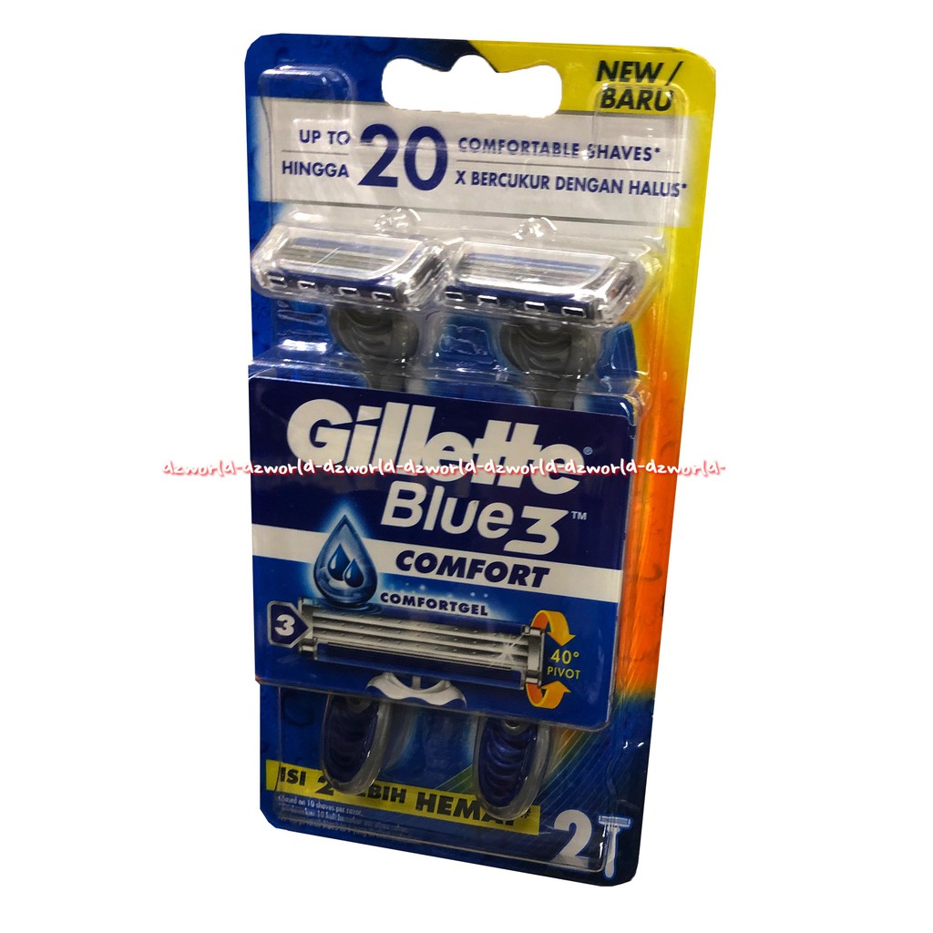 Gillette Blue 3 Comfort 2pcs Pisau Cukur Pria Gilete Biru Gillete Blue3 Comforts Gillete Komofort Gilette Biru Shave Shaving
