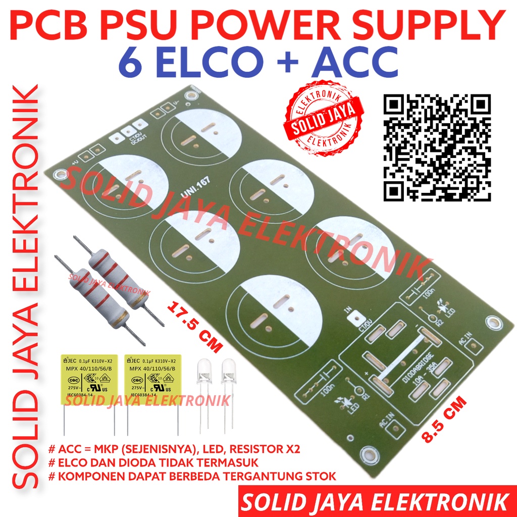 PCB PSU 6 ELCO CAPASITOR KAPASITOR ELKO 6ELCO 6ELKO POWER SUPLY REGULATOR POWER SUPPLY CIRCUIT PAPAN PCB ELCO REG PSU CIRCUIT BOARD PAPAN PCB