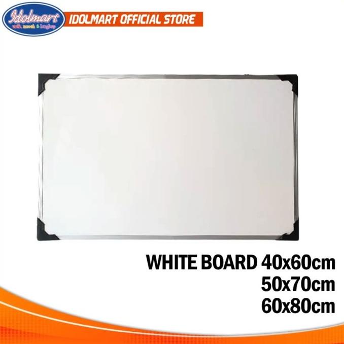 

:::::::] IDOLMART Whiteboard Papan Tulis Putih Ukuran 40x80 - Murah