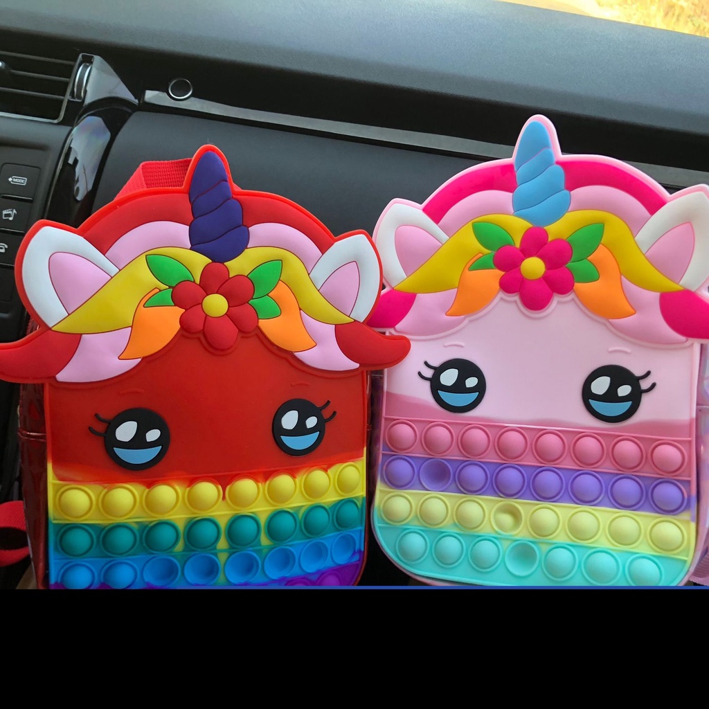 Tas Ransel Pop It Unicorn Makaron Rainbow Anak Penghilang Stress  Tas Sekolah Kapasitas Besar Pop It Ransel tas Sekolah Anak ransel siswa