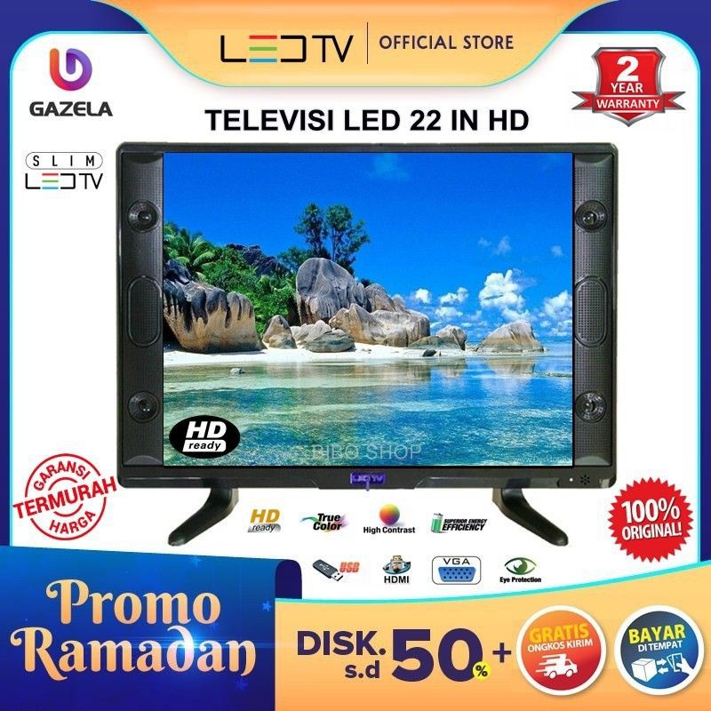 PROMO - DIGITAL TV LED 22 INCH BISA USB-HDMI-VGA-AV-DC