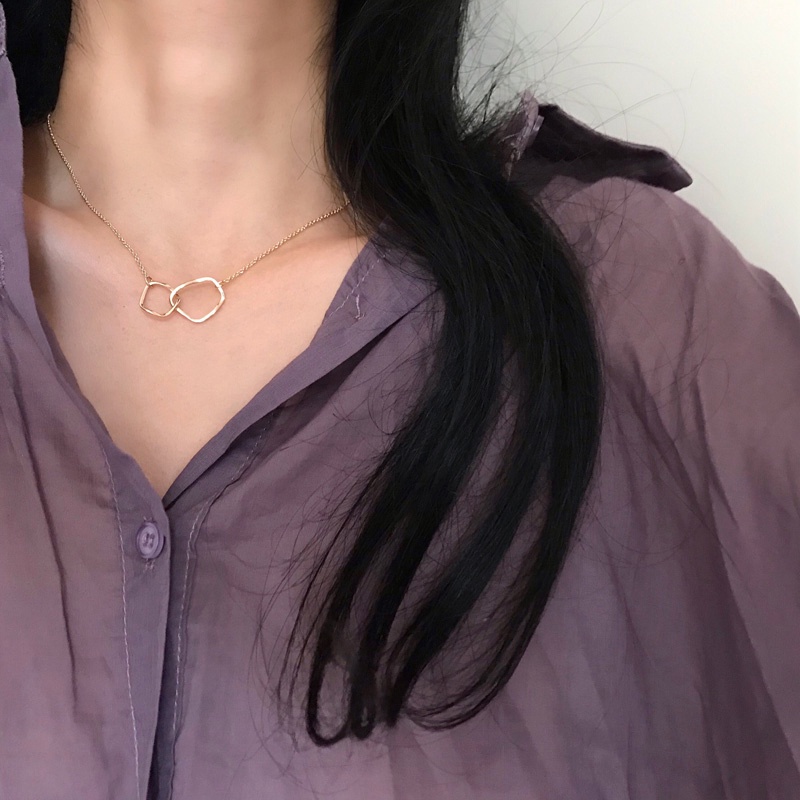 Kalung choker Rantai Klavikula Model Silang Geometris Serbaguna