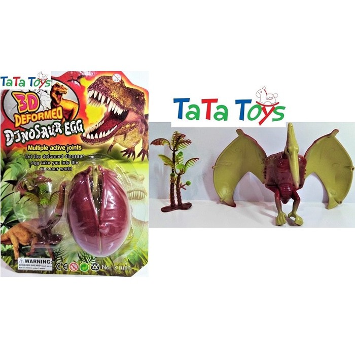 3D Deformed Dinosaur Egg - Pterosaur - Dinosaurus