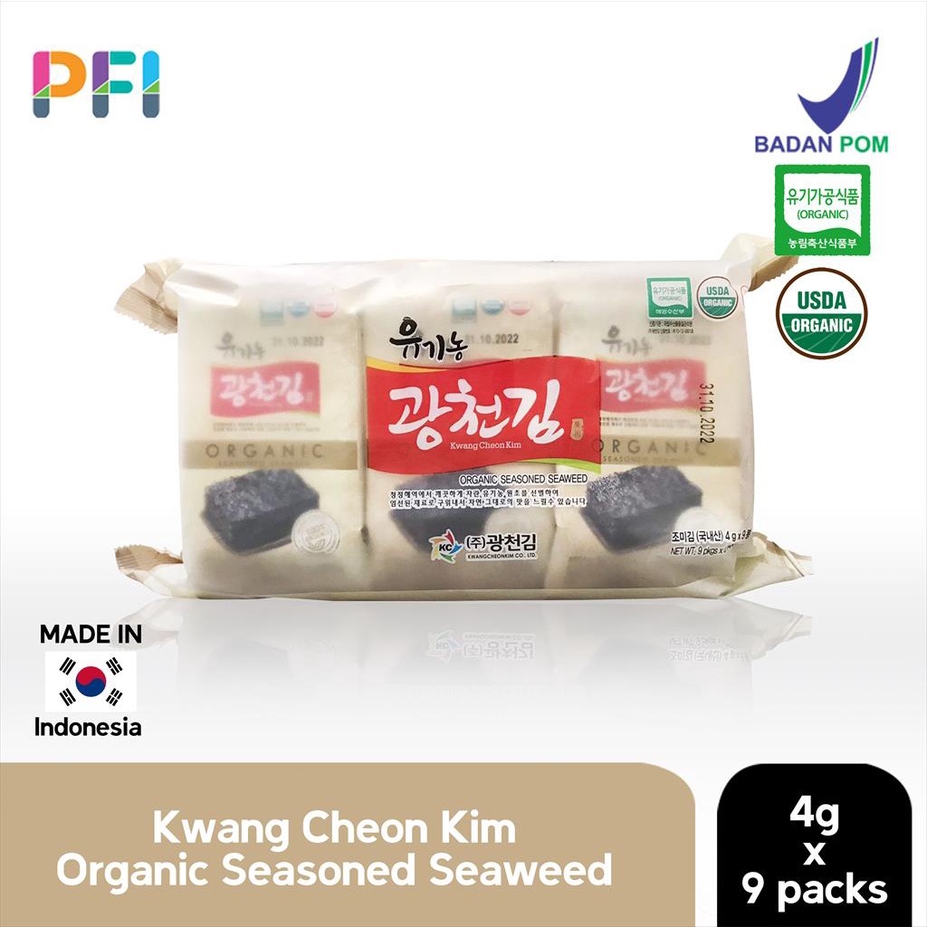 

Kimnori Organic Seasoned Sea Salt Seaweed 9x4gr - Rumput Laut Organik Korea