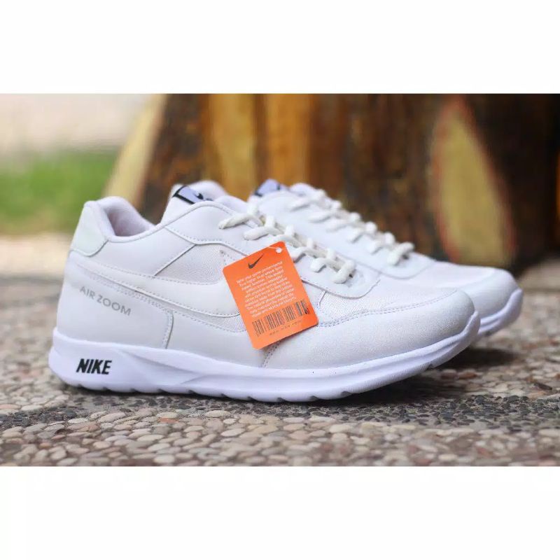 SEPATU PUTIH  SEPATU AIRZOOM FULL PUTIH UK 36-44 RUNNING SNEAKERS SANTAI TERLARIS SEPATU PRIA WANITA-Putih