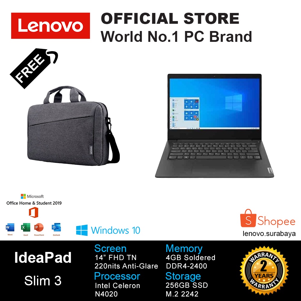 LENOVO IP 3-14IGL05 49ID BLACK N4020