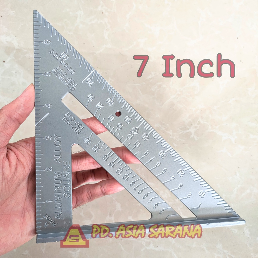 

Penggaris Siku 18cm Aluminium Rafter Speed Square Segitiga Sudut VK18