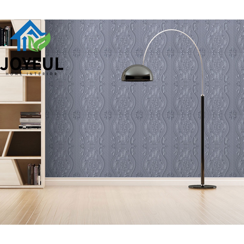 Promo!! Wallpaper 3D Wallfoam FOAM · High Quality-R68 SILVER (70x35cm)