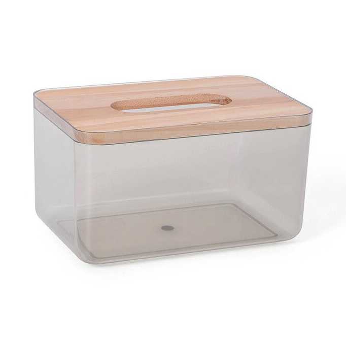 [ORIGINAL] Kotak Tempat Tisu Kayu Wood Style Transparan Minimalist Tissue Box Unik Murah Terbaru