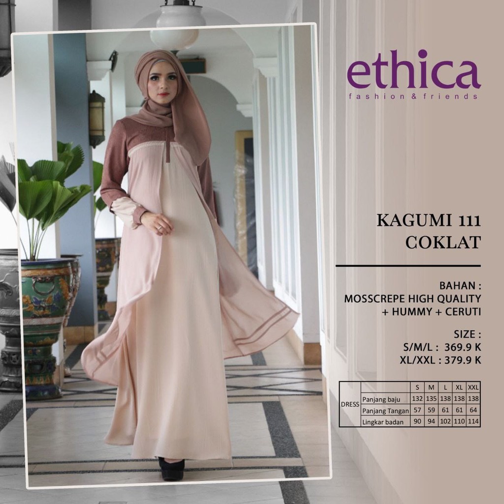 Baju Gamis Remaja Syar'i Syar'i Kagumi 111 Coklat Busana Muslimah Alhally