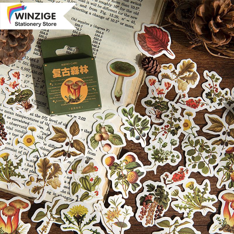 

45Pcs Vintage Plant Sticker Set Decor Mushroom Stickers Scrapbooking Journal