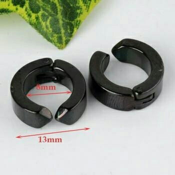 Anting Pria Jepit Hitam