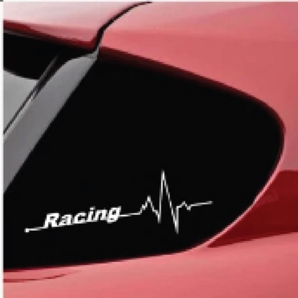 2PCS (L/R) Car Stickers Sticker Racing Heart Beat Car Sticker Motorcycles Stickers Car Styling Decal Waterproof  Custom