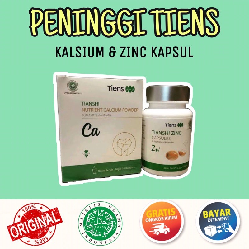 [PROMO] PENINGGI BADAN ZINC DAN KALSIUM TIENS / PENINGGI TIENS | ZINC TIENS PENINGGI BADAN