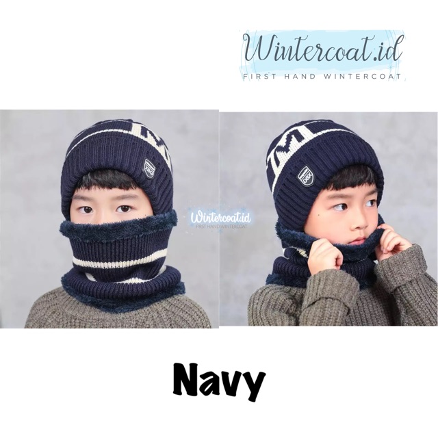 Beanie hat kids topi kupluk anak cowok cewek topi winter musim dingin