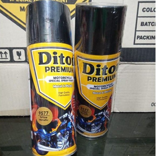 Pilok Cat Diton Premium Yellow Metalic 9577 Kuning Metalic 400cc Tahan Bensin Cat Semprot Pylok