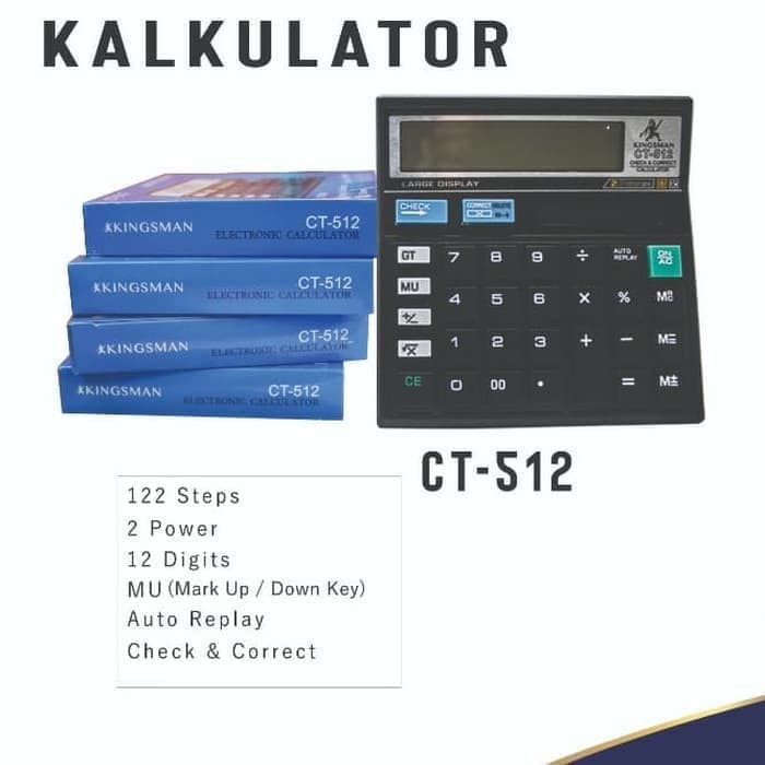 

Grosir Kalkulator/Calculator Murah Kingsman CT-512 12 Digit Keren