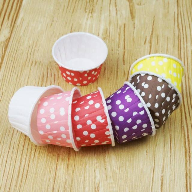 50pcs CUPCAKE CASE POLKADOT /PAPER CUP MUFFIN CASE ANTI LENGKET