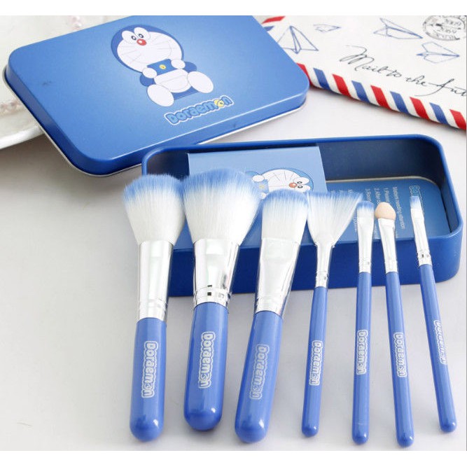 DORAEMON BRUSH KALENG 7 in 1 / make up brush / kuas doraemon