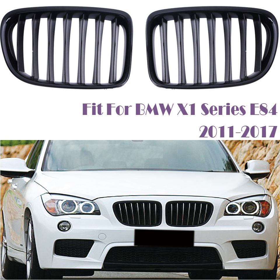 Kidney Grill Bumper Depan Warna Hitam Matte Untuk BMW E84 X1 Series 2010-2015 M Power