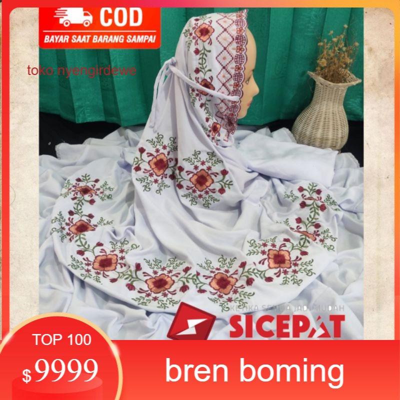 Terbaru Mukena Kudus Potongan Bordir Motif Bunga Salvia