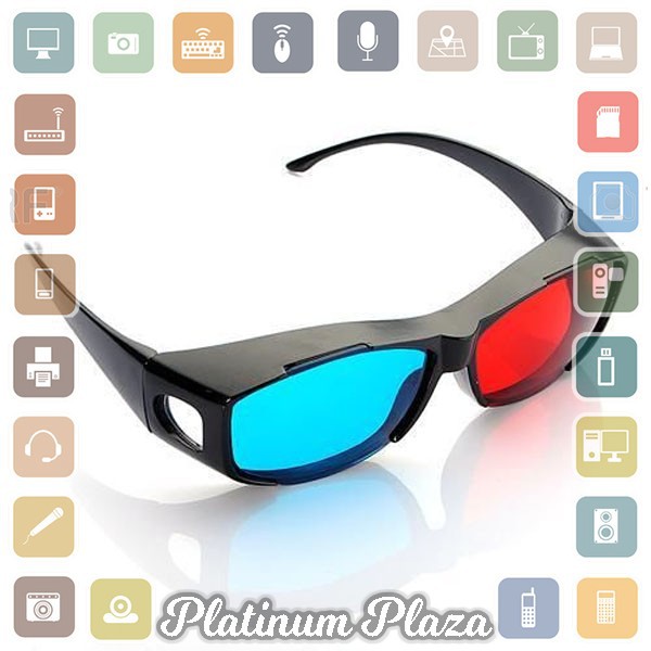 Kacamata 3D Frame Plastik - H2 - Black`7G72VW-