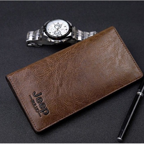 DOMPET PANJANG KULIT PRIA LIPAT TIPIS IMPORT MURAH LONG WALLET COWOK JEEP BULUO LAKI LAKI