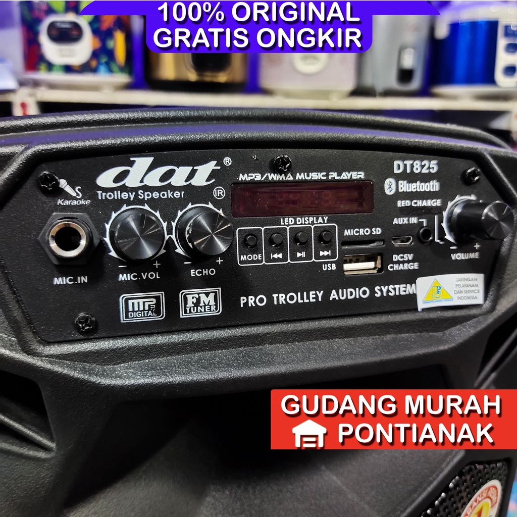 DAT Speaker Bluetooth DT 825 + 2 Mic Wireless bukan Salon bluethoot gmc