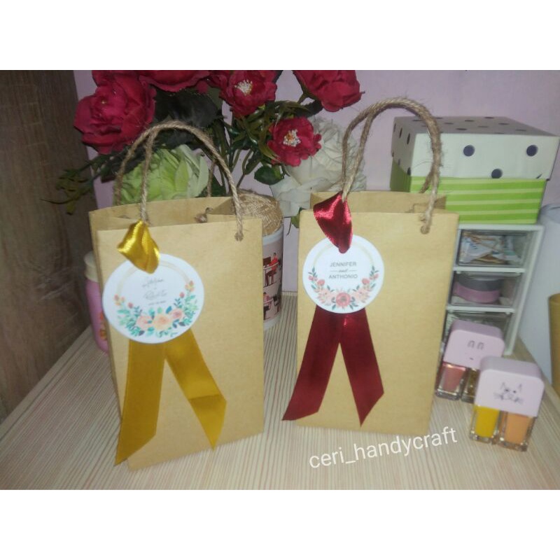 

paperbag coklat rustic uk 15x9x6cm isi 50pc pita random